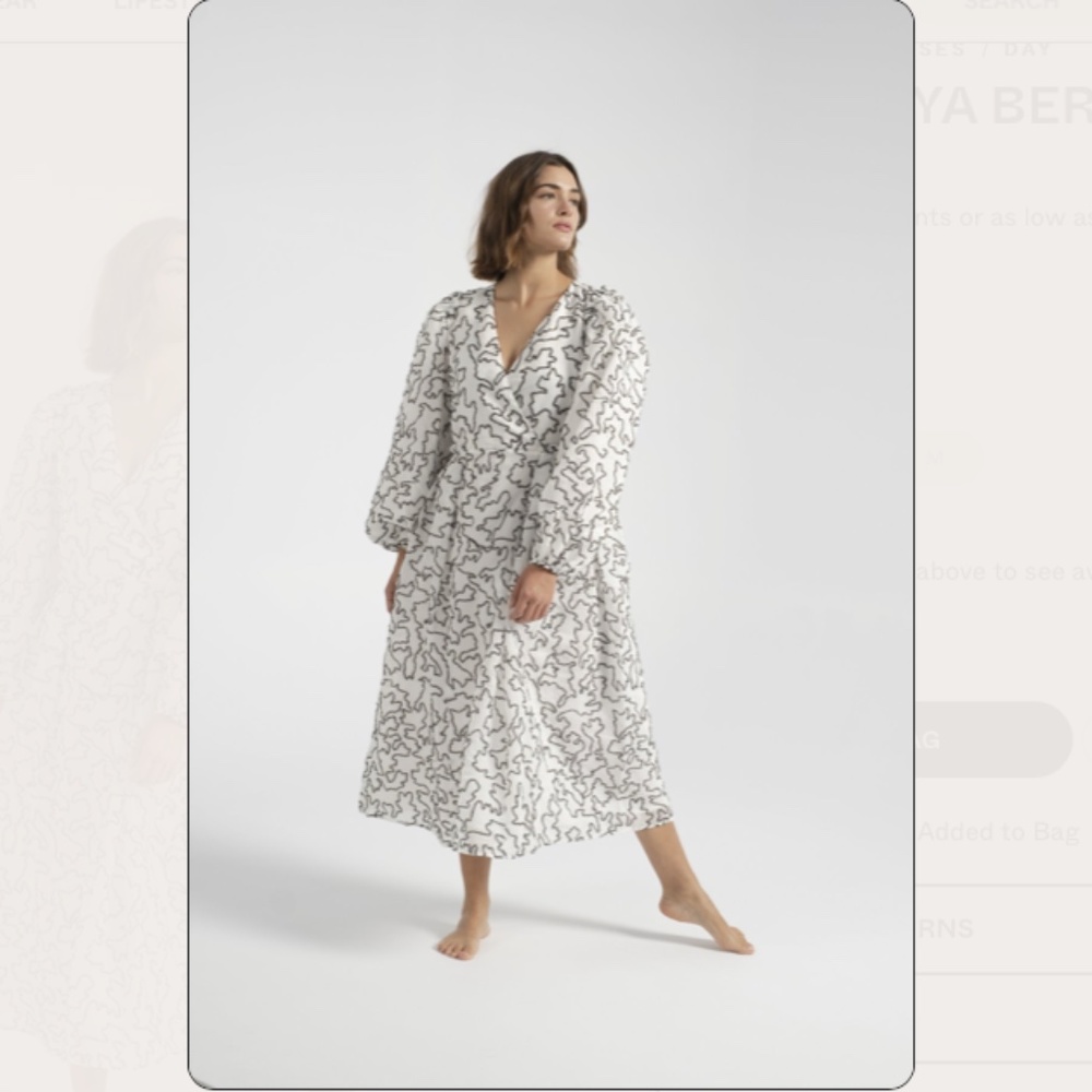 STINE GOYA Black and White Midi Dress